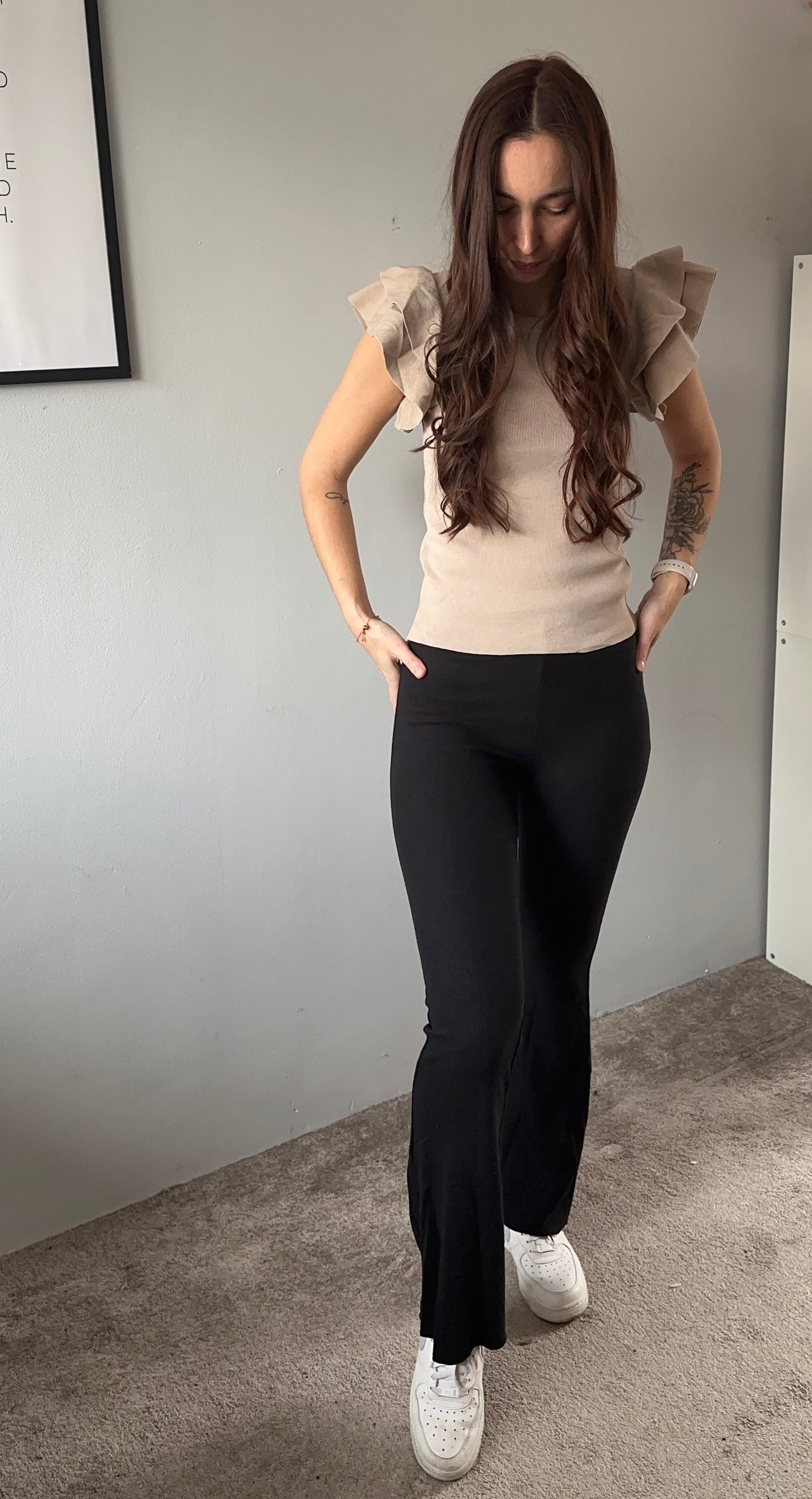 Flaired broek zwart
