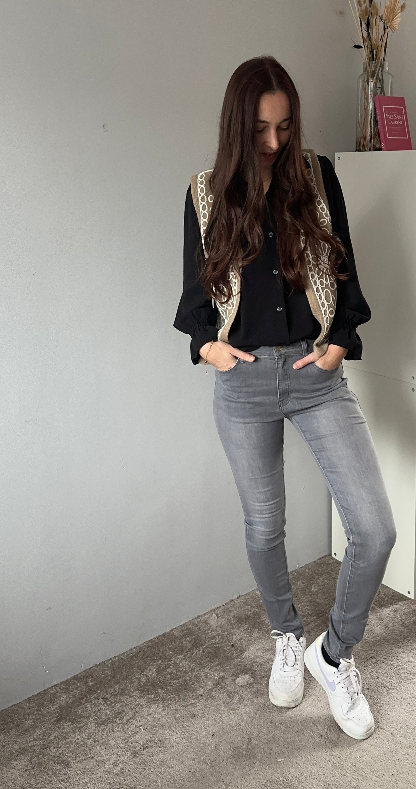 Skinny jeans grey plussize
