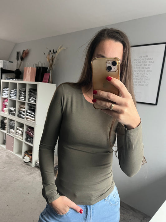 Zia top dark taupe