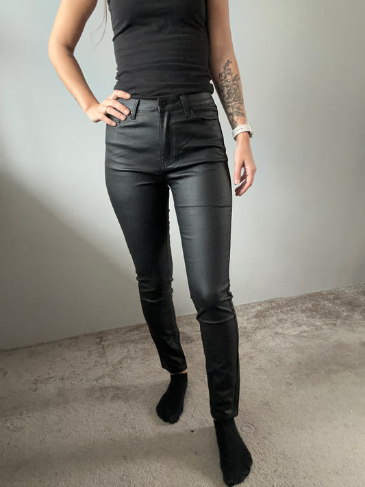 Leer look broek PLUSSIZE