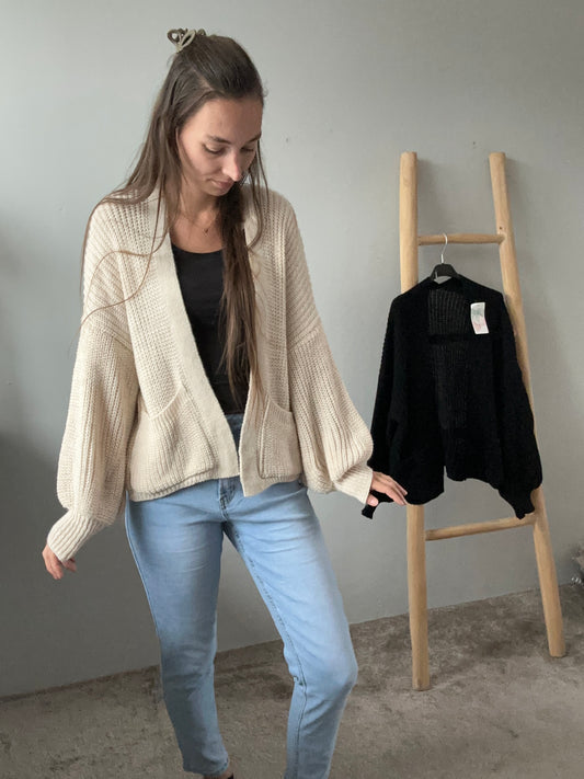 Comfy vest kort beige