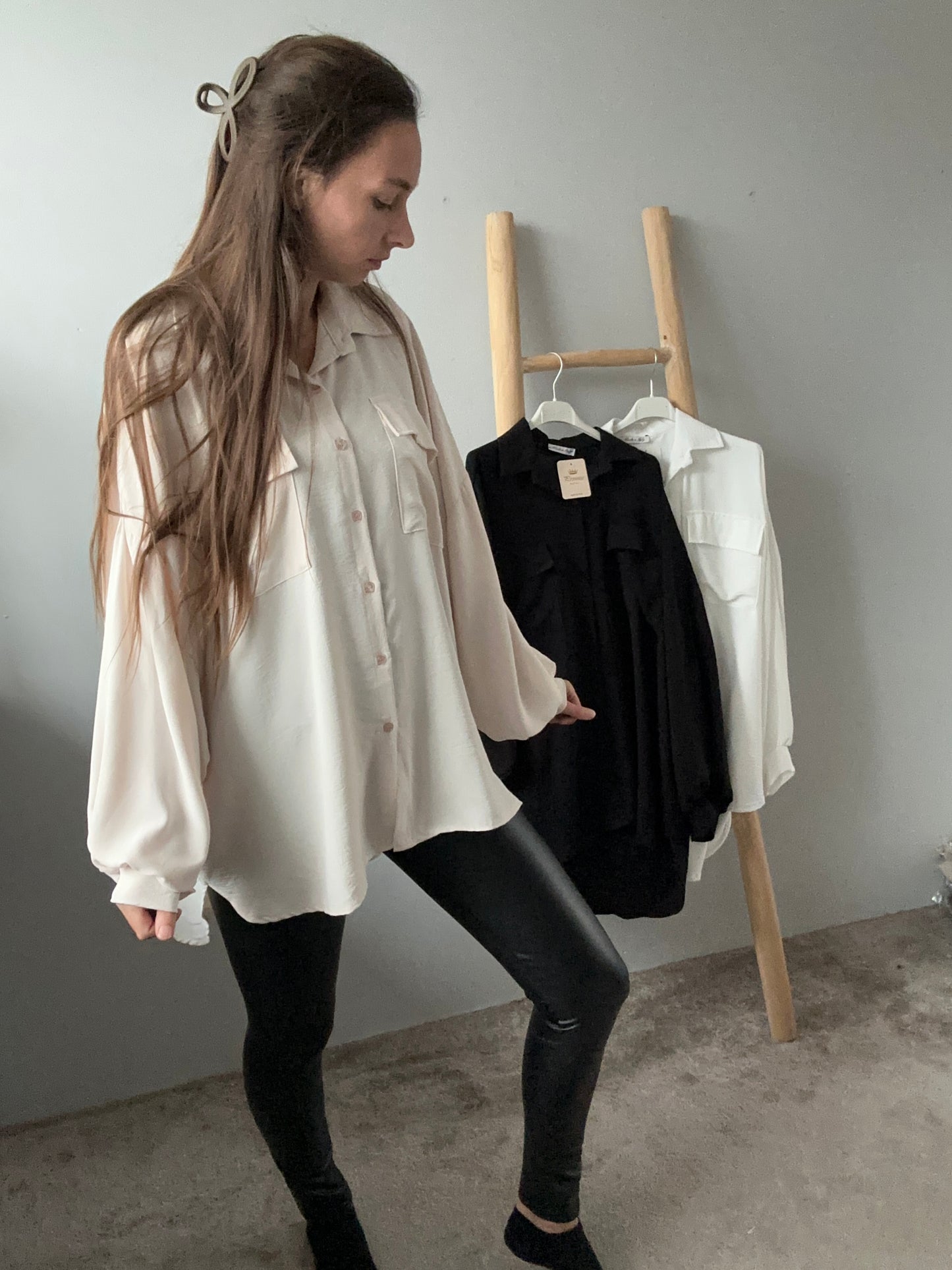 Blouse oversized beige