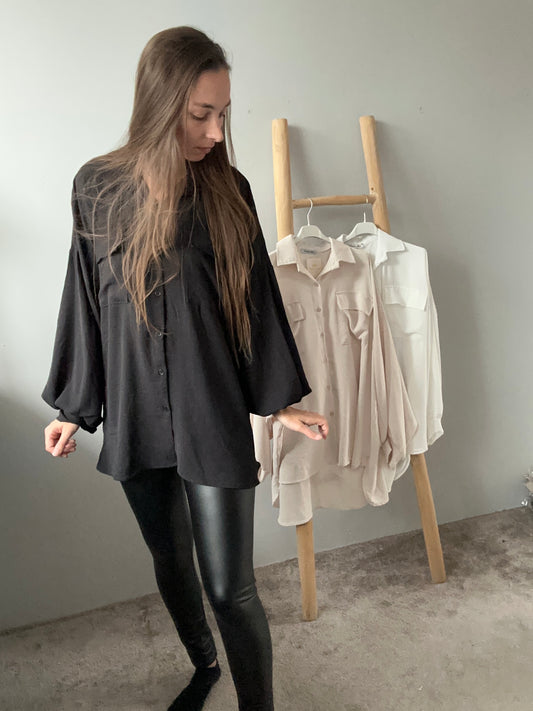 Blouse oversized zwart