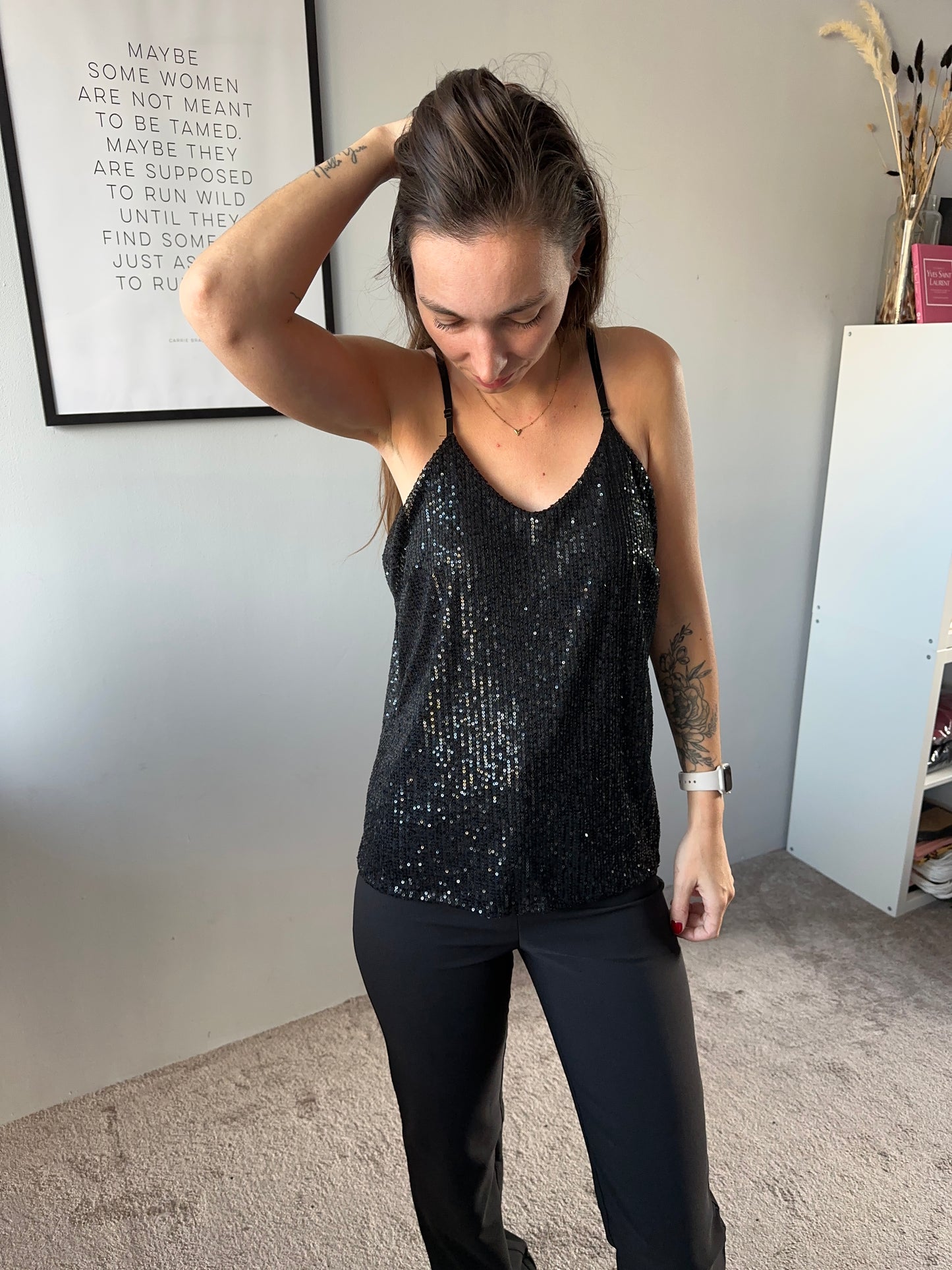 Glitter topje zwart